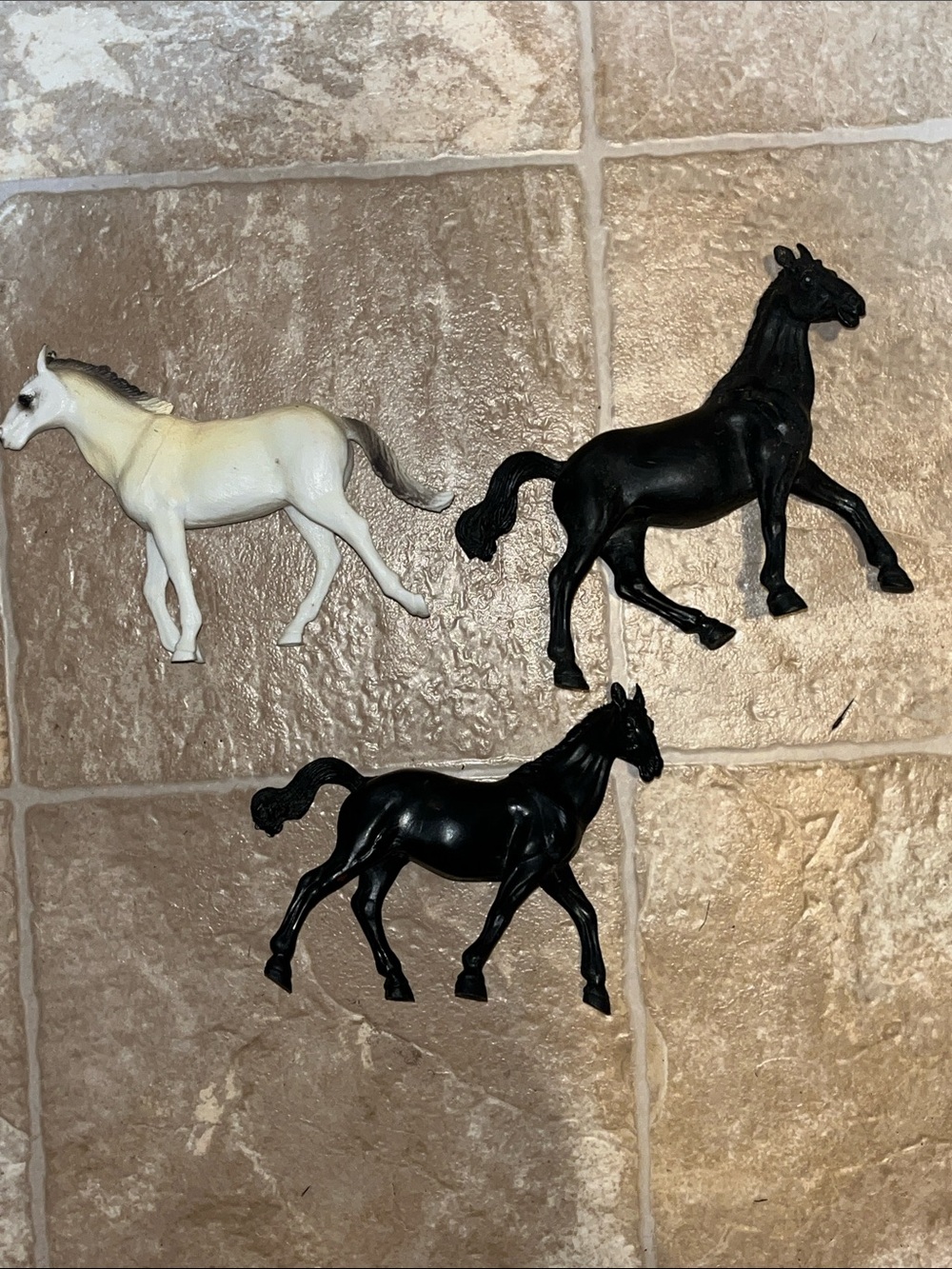 Greenbrier Collectible Plastic Horse Figurine Playset - Black and White